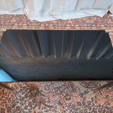 Table basse vintage en laiton et verre