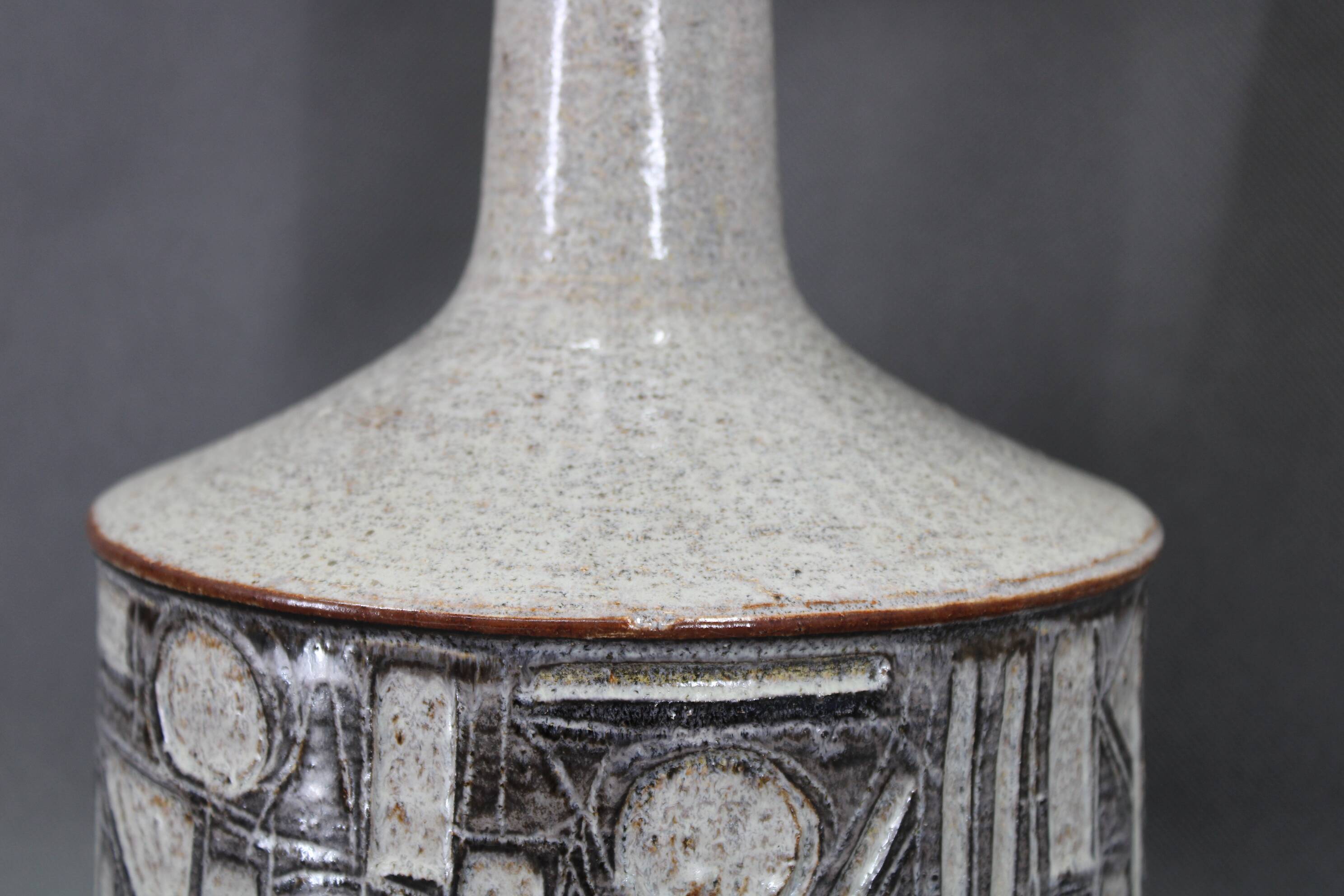 1970s Ceramic Table Lamp from Axella with Fabric Lampshade, Denmark