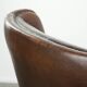 Set of 2 subtle sheepskin wingback armchairs in English style