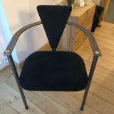 Set of 3 vintage belgo Chrome tripod chairs