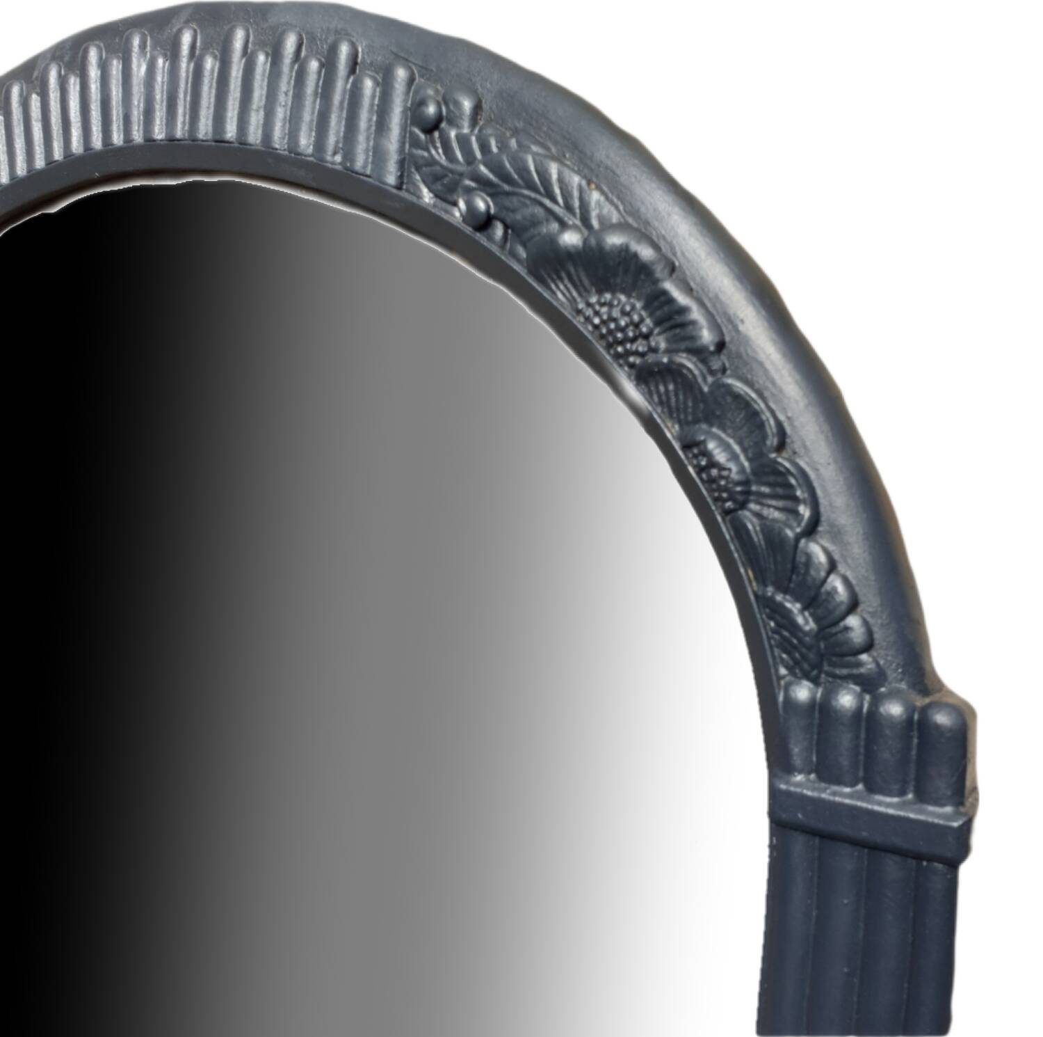 Grand miroir Art-Déco noir biseauté
