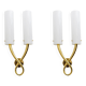 Pair of Large Brass and Murano Glass Sconces in the Style of Gio Ponti