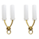 Pair of Large Brass and Murano Glass Sconces in the Style of Gio Ponti