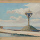 Watercolor on paper Christian Couillaud Noirmoutier The Passage of the Twentieth Gois