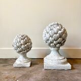 Ornamental artichoke in bleached concrete