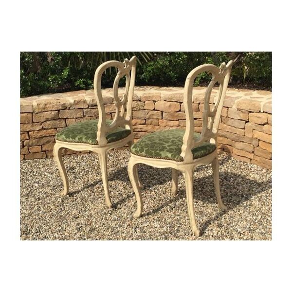 Paire de chaises laquées style Louis XV