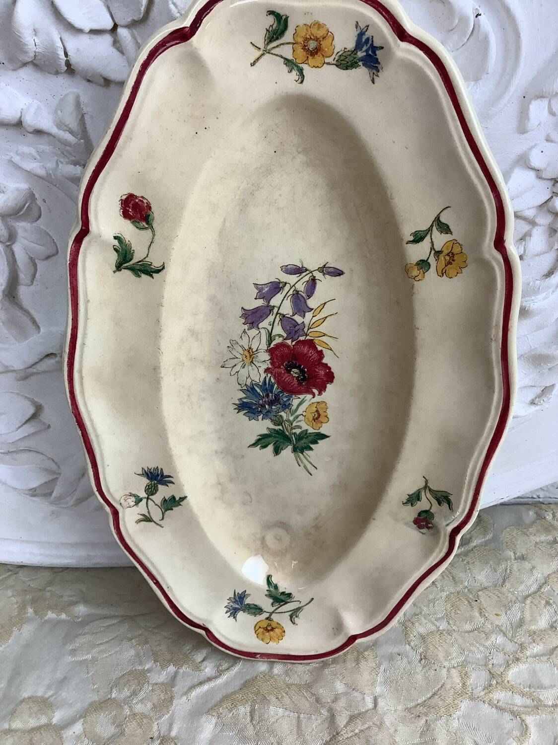 Old Sarreguemines platter