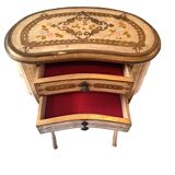 Small kidney side table with drawers in gilded wood, florentine style