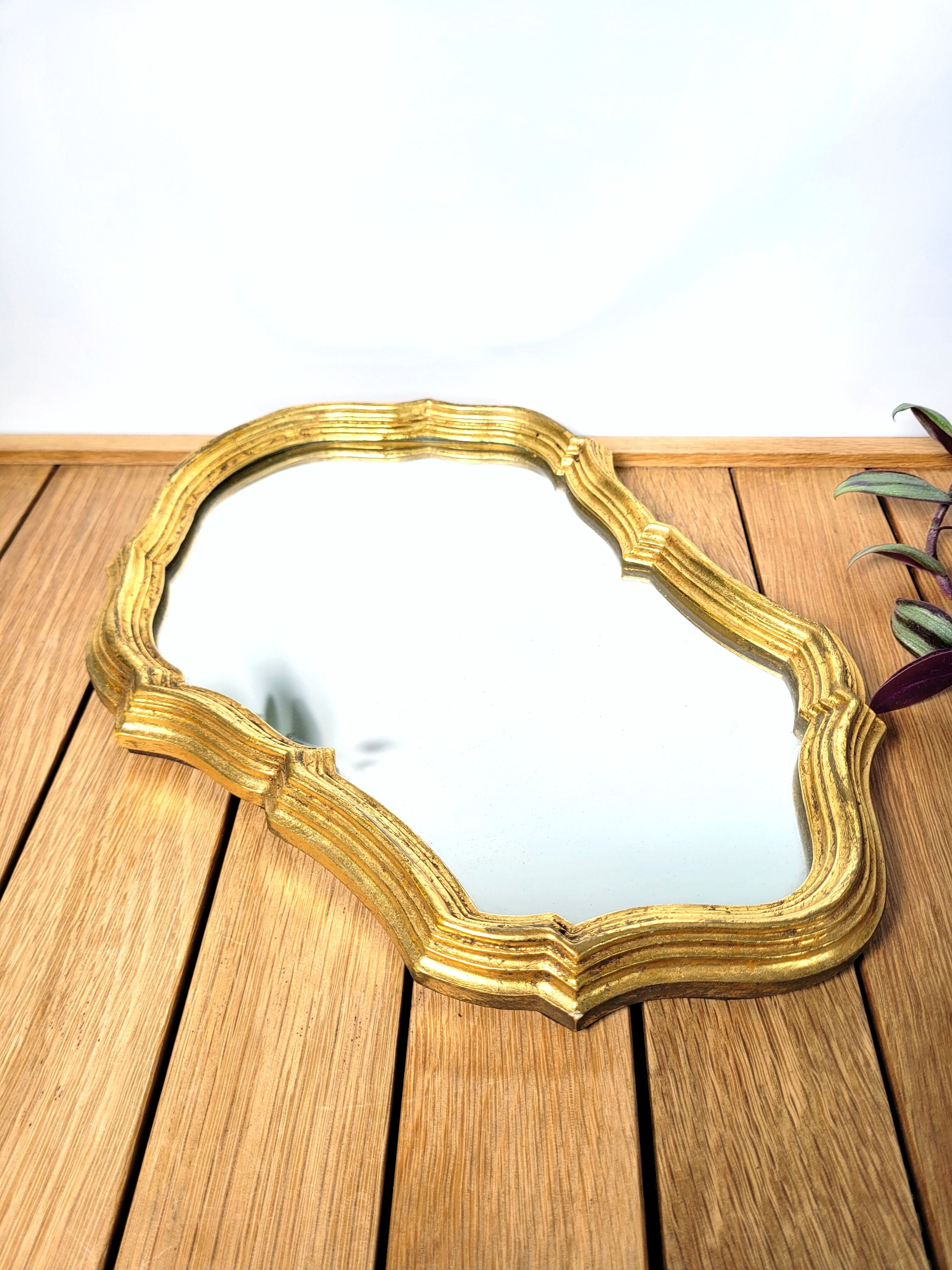 Small gilded mirror baroque 1960