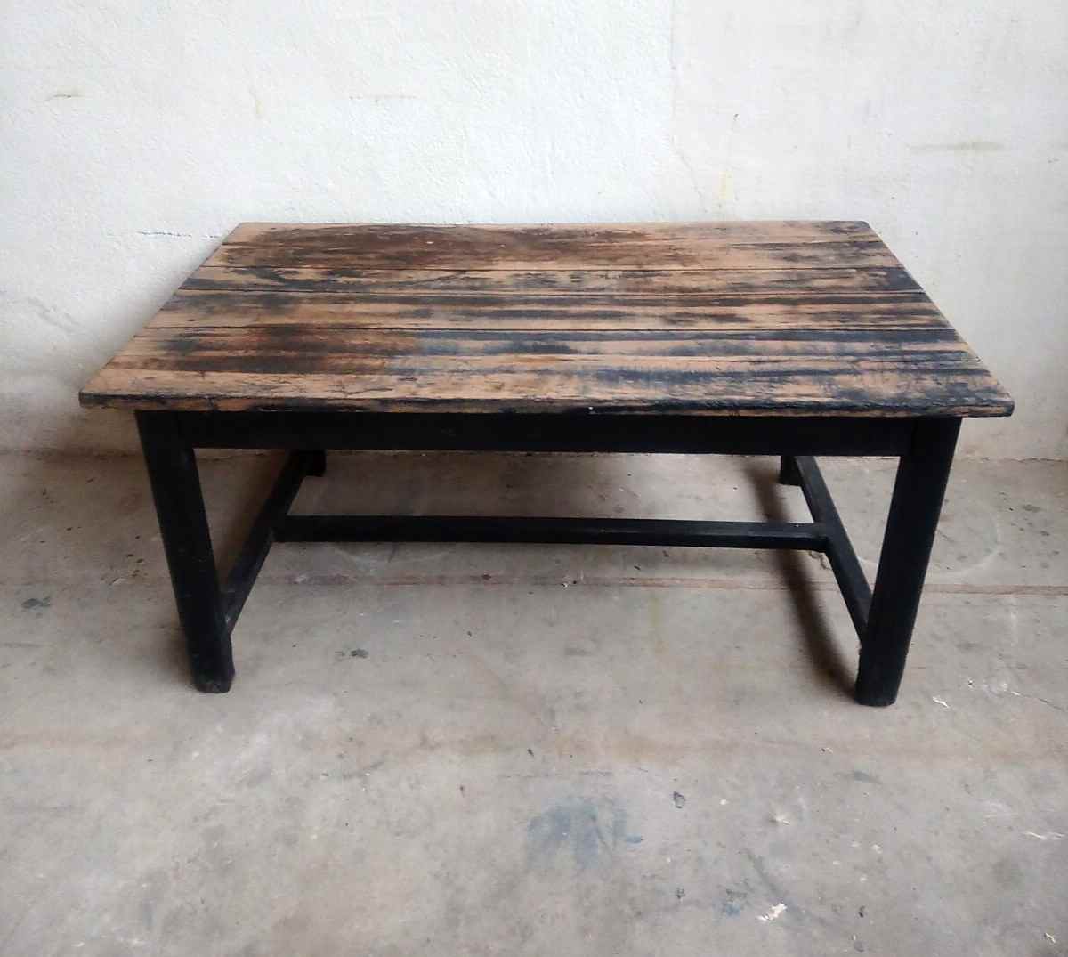 Patinated oak farm table