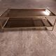 Vintage 80's brass coffee table, glass tops