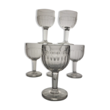 6 molded glass wine glasses