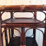 Rattan and wood shelf cabinet