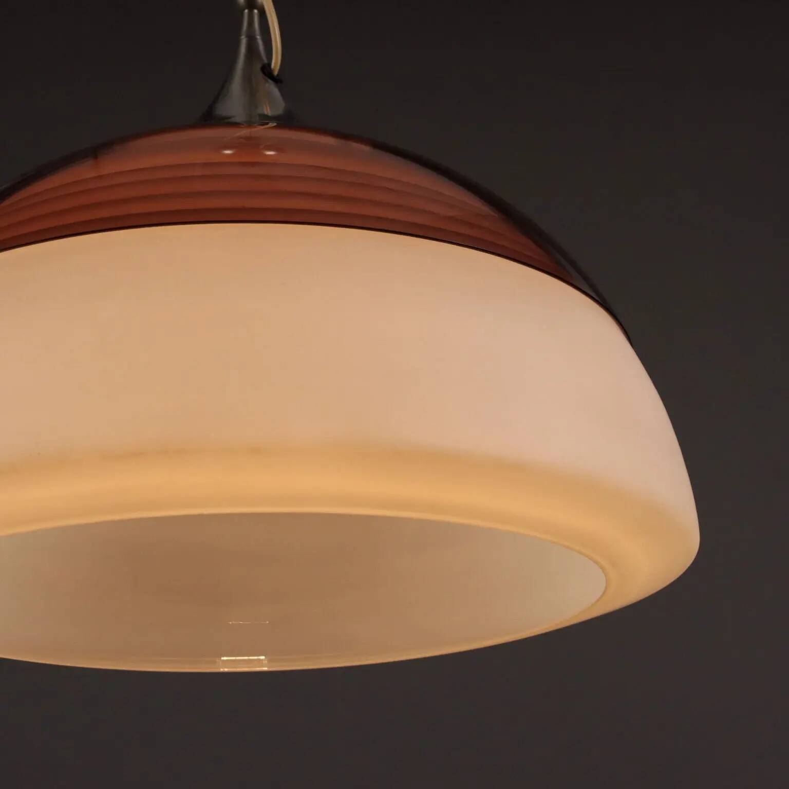 Vintage Stilnovo ceiling light in aluminium and plastic, 1960s.
