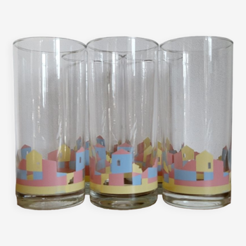 Set of 5 patterned glasses