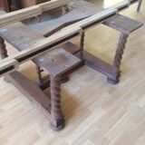 Rectangular wooden table with 9 extensions
