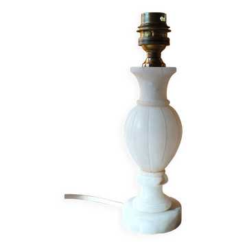 Antique marble lamp base - white stone urn lamp