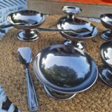 Lot de 6 bols à dessert vintage en acier inoxydable avec 5 cuillères