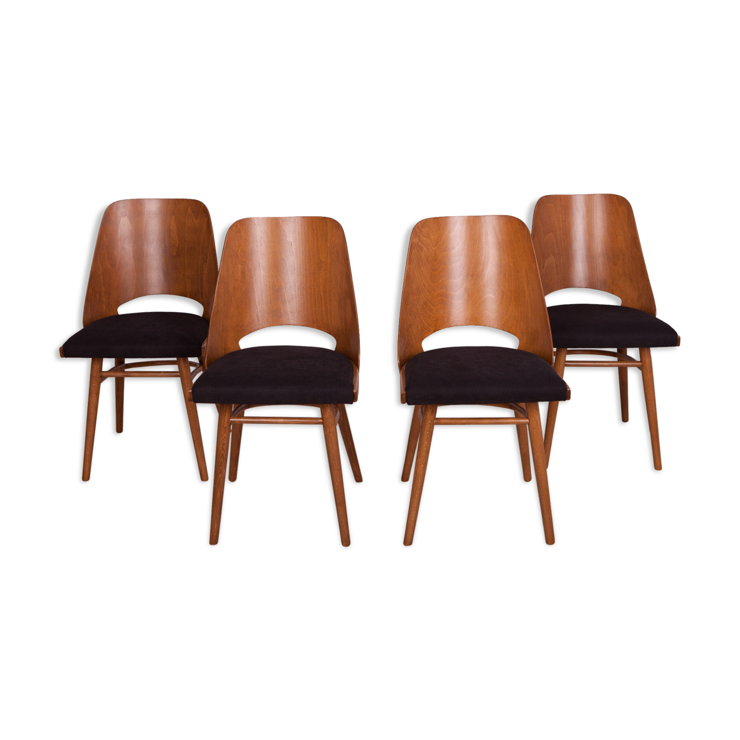 4 lollipop dining chairs from tatra, 1960s