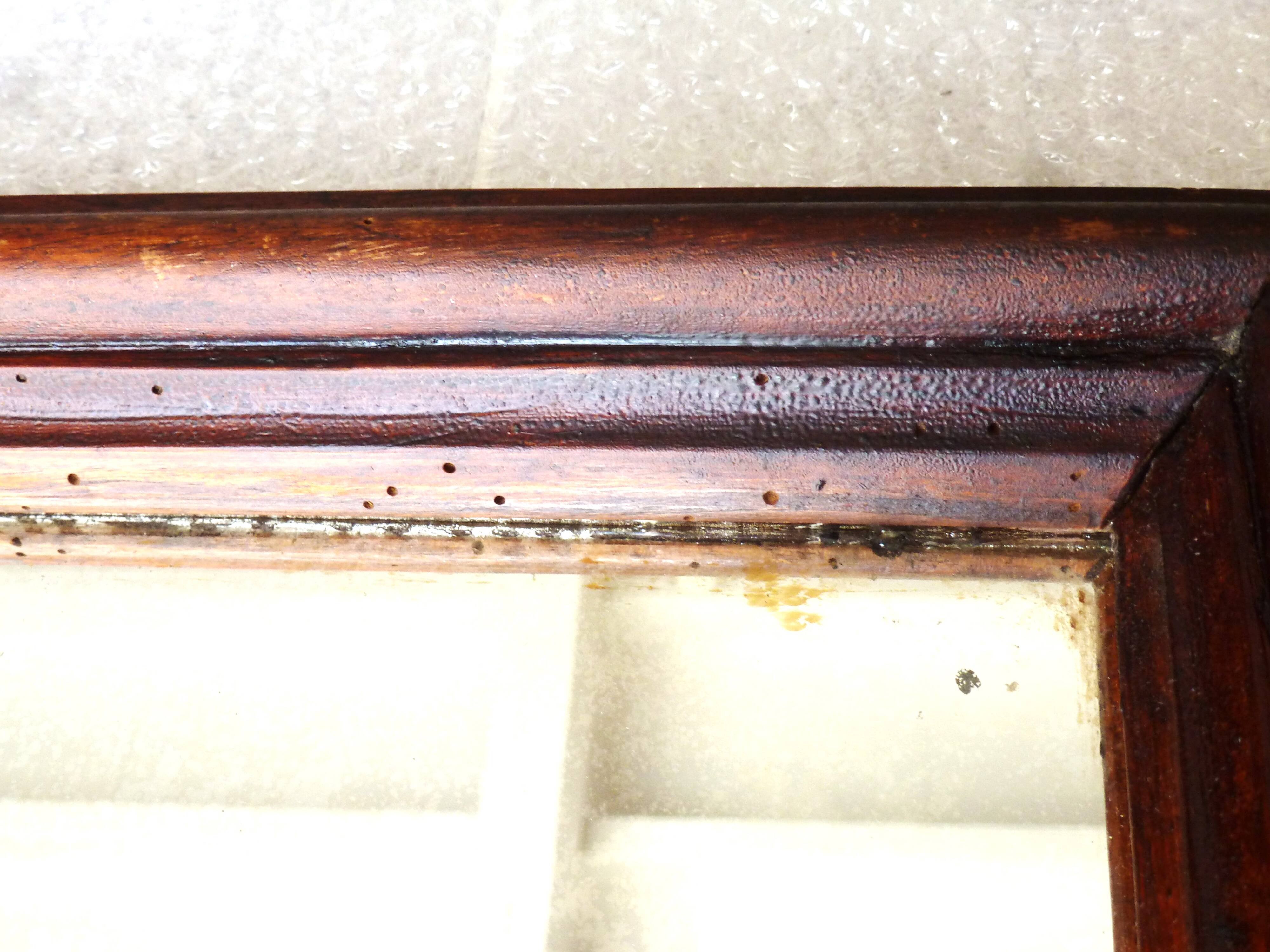 Antique Napoleon III style mercury mirror, Victorian wall mirror.