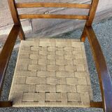 Vintage armchair in wood and rope, 1960s