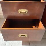 Pair of English military campaign bedside tables