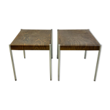 Pair of Swiss square design stools 1980s