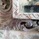 Carved wood mirror with white lead patina - 130x83cm