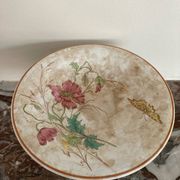 Luneville KG compote dish with poppy and butterfly design.
