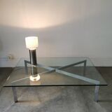 Metal coffee table and glass 1970