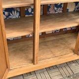Parisian art deco wardrobe in solid raw oak, removable