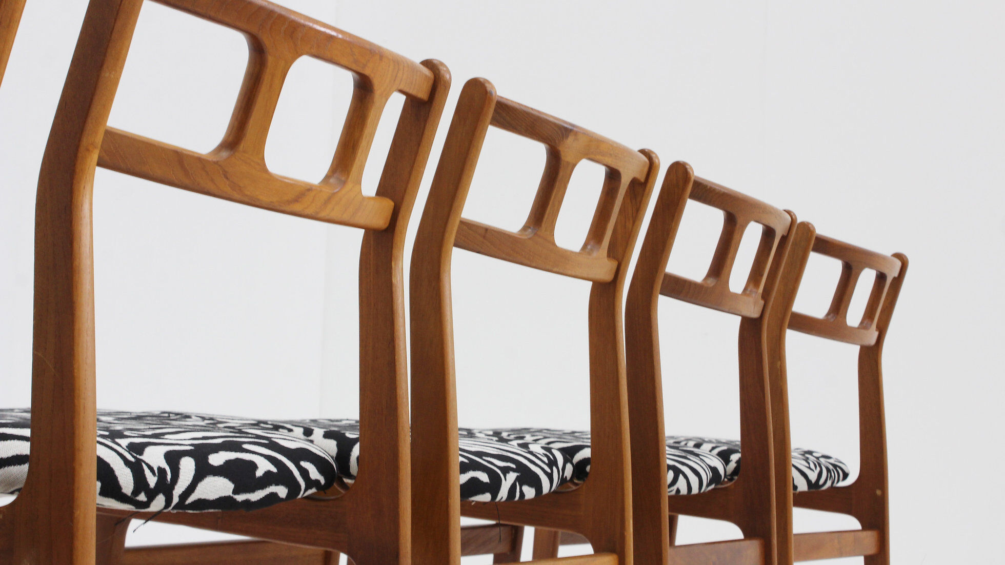 Chaises de salle à manger vintage en teck, style années 1960, lot de 5