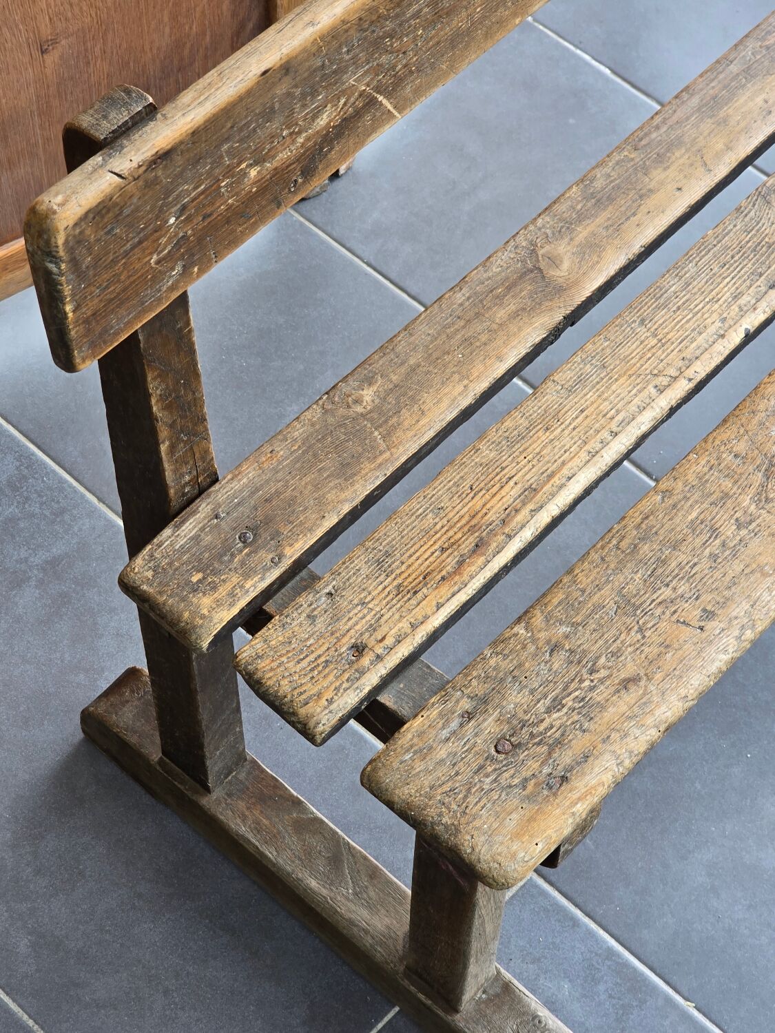 Old oak school bench