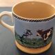Stoneware mug, Cows decor.
