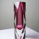 Faceted submerged vase Murano pink glass and crystal from the 1950s-60s.