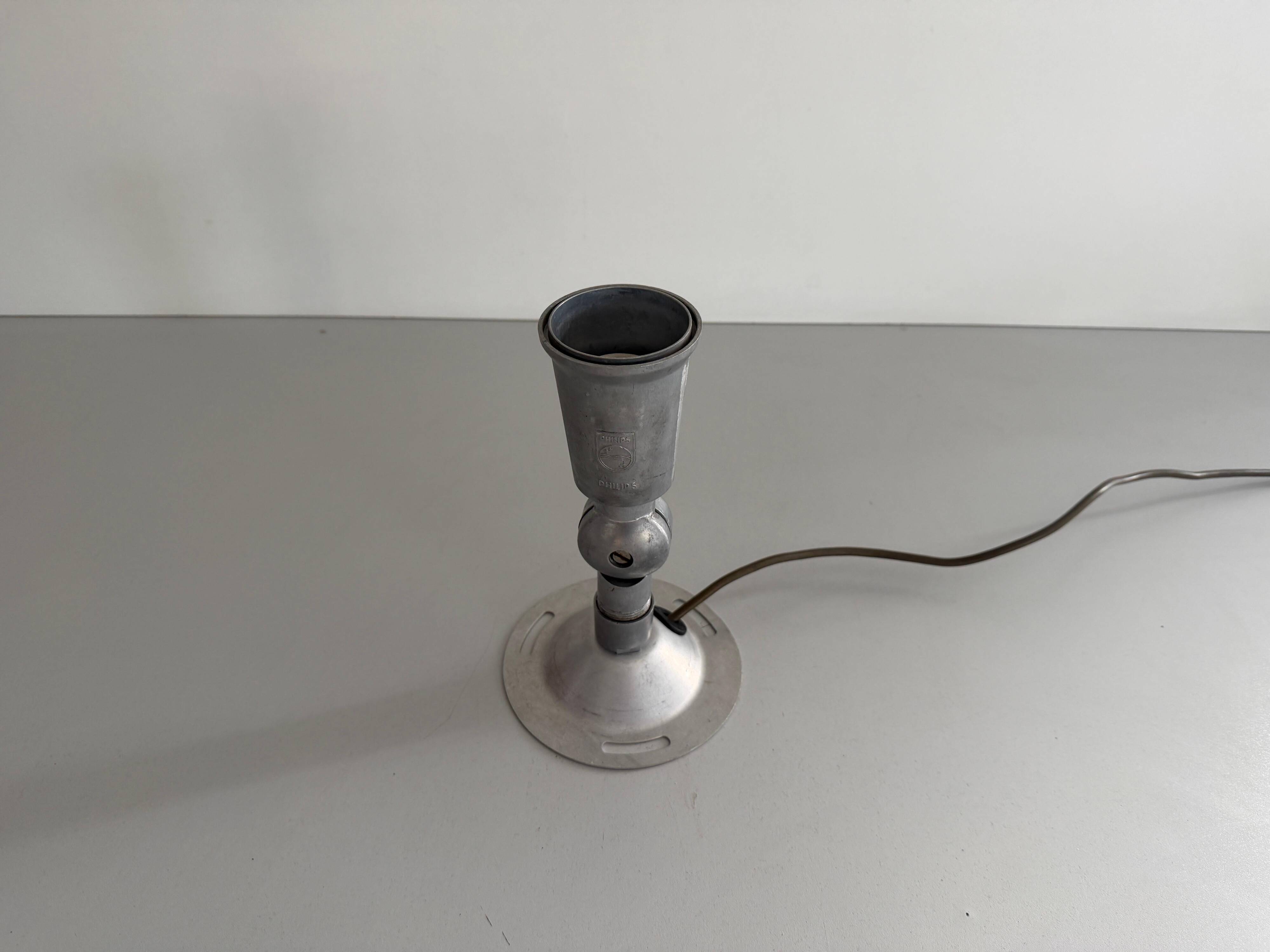 Adjustable head table lamp in aluminium by Philips, 1960s, Germany