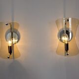 Pair of black sconces, murano glass, Italy, 1960