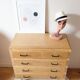 Commode vintage chêne et pieds compas rénovée