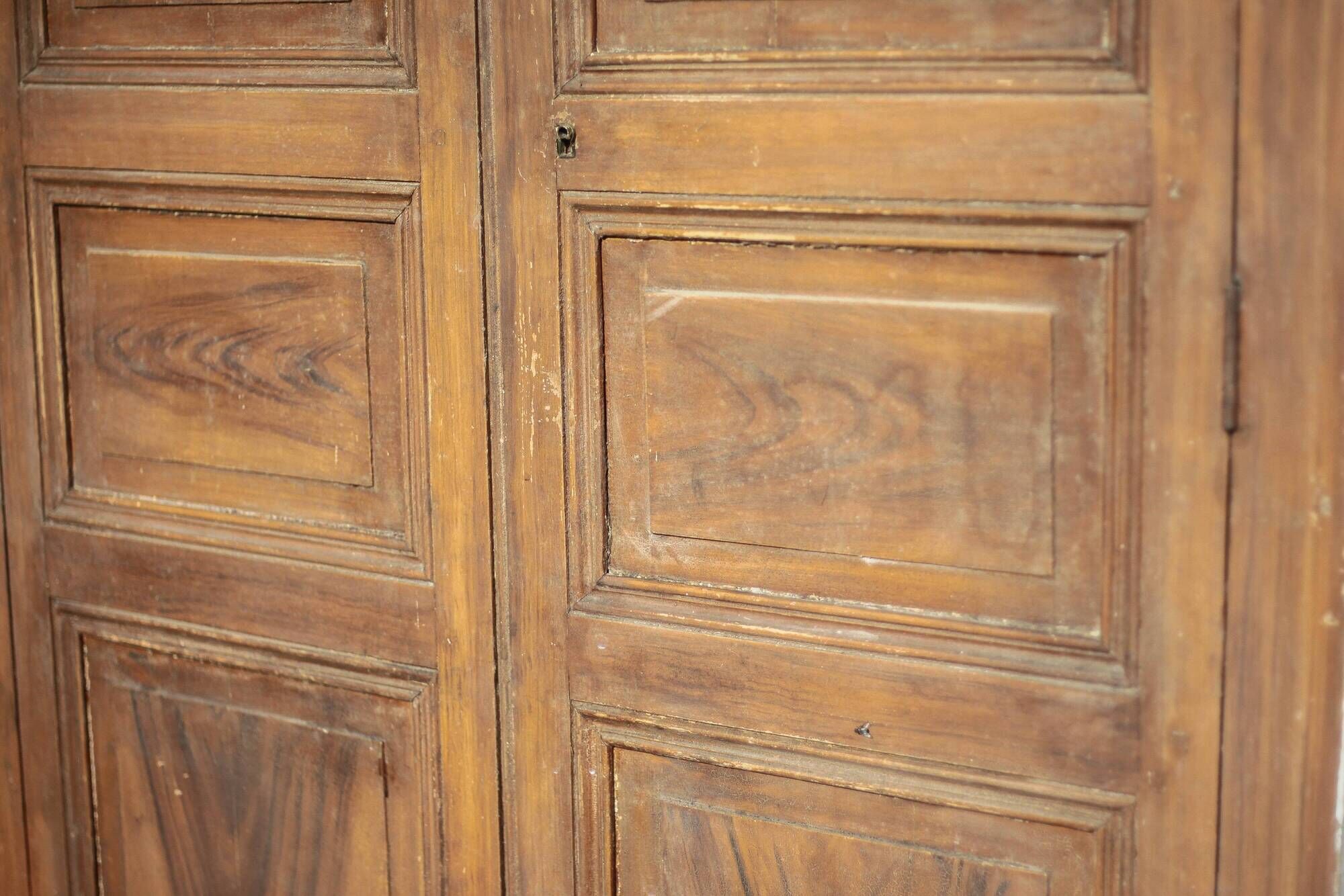 Porte de placard bois ancienne, double porte bois vintage, déco intérieur
