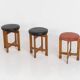 Very rare set of stools by Uno & Östen Kristiansson for Luxus Vittsjö