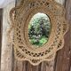 Large braided rattan mirror 1960