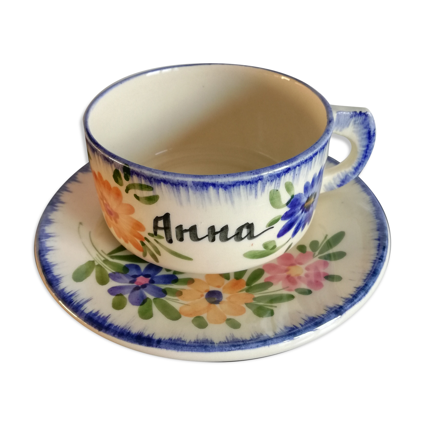 Bowl and plate in Pozzi earthenware