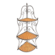 Etagère d'angle en osier et fer forgé