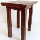 Spanish Baroque Oak Side Table or Stool, Wabi-Sabi Style, 18th C.