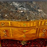 Chest of drawers with curved façade, transition style, in veneer of precious wood