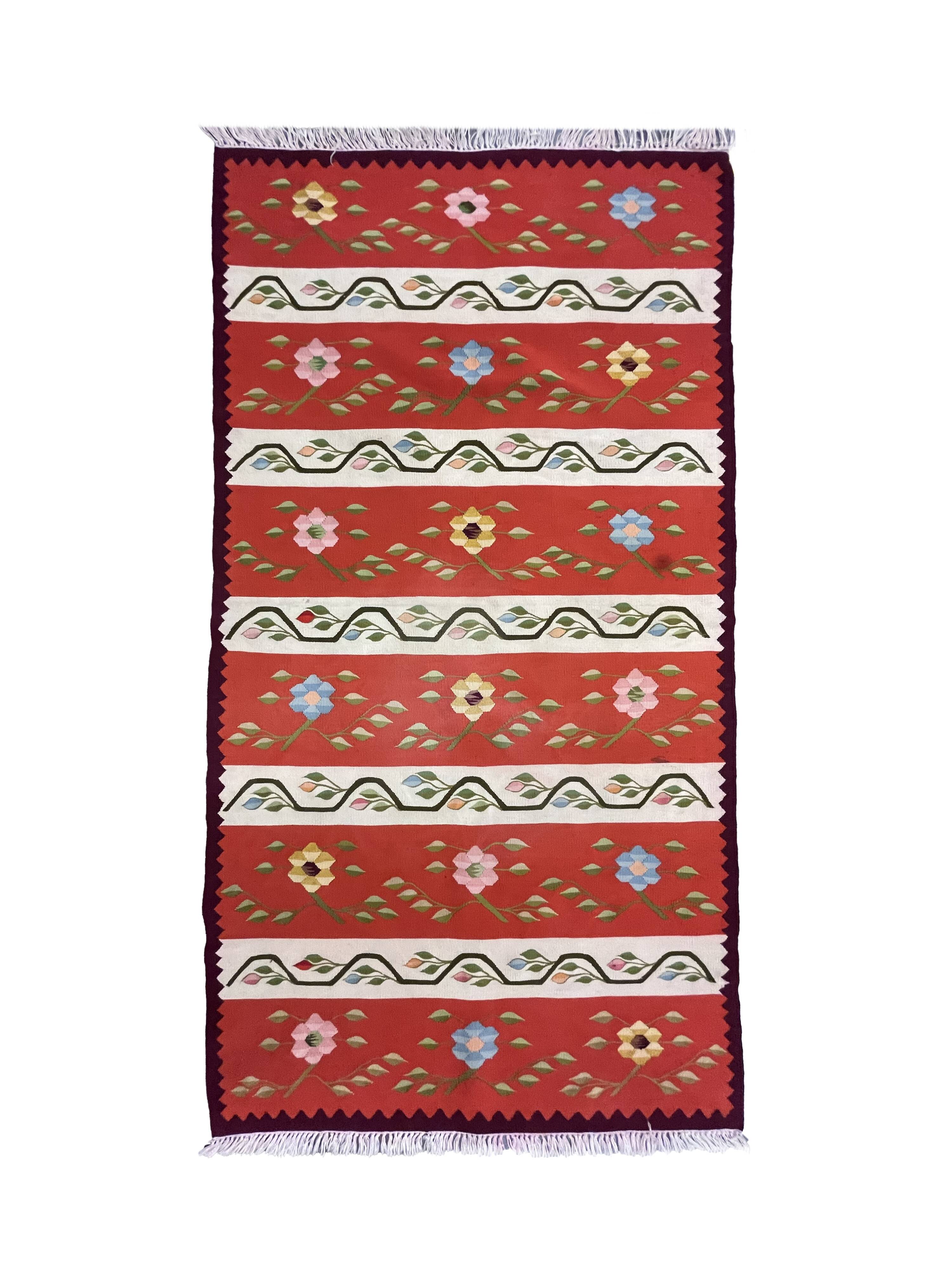 1950s Moldavian Kilim Runner Rug 96 x 200 cm