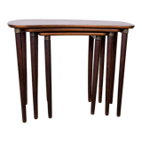 Set of 3 nesting tables "beans" danish rosewood 1960