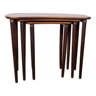 Set of 3 nesting tables "beans" danish rosewood 1960