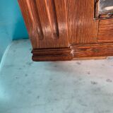 Antique carved solid wood buffet mirror, late 19th century.