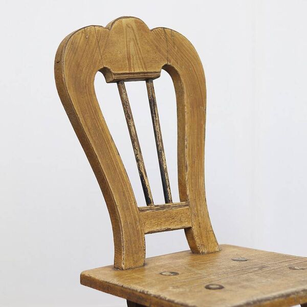Chaises de montagne primitives peintes antiques du 19ème siècle